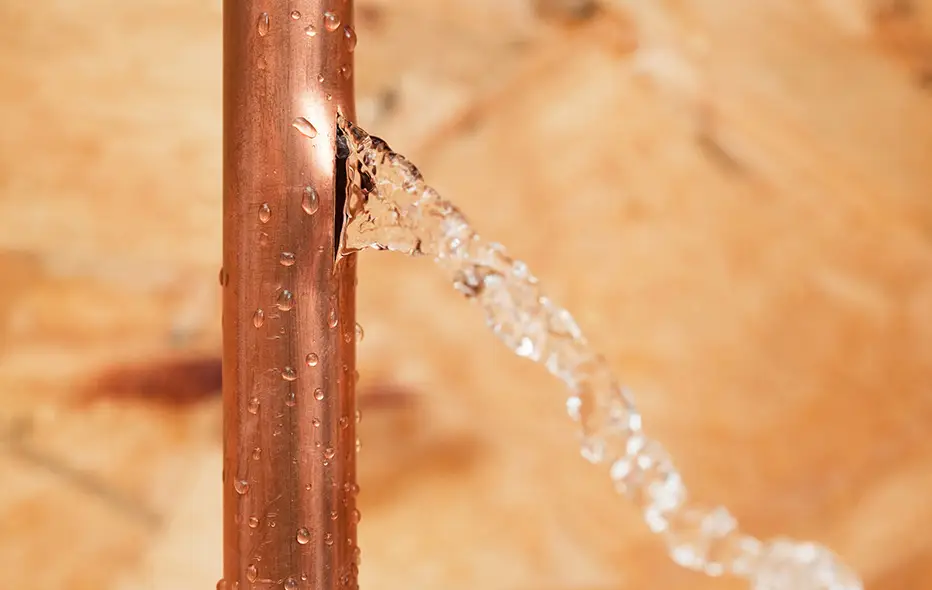 Pipe leaking water in need of repair